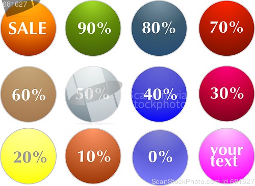 Image of sale tag stickers with discount 