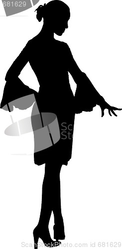 Image of beauty girl posing silhouette