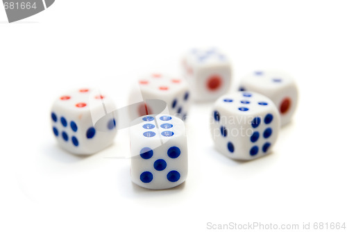 Image of blue and red dice