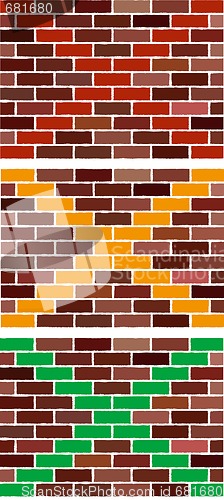 Image of brick wall as traffic light
