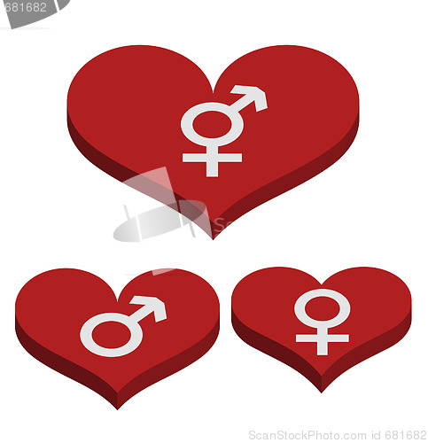 Image of Abstract red hearts