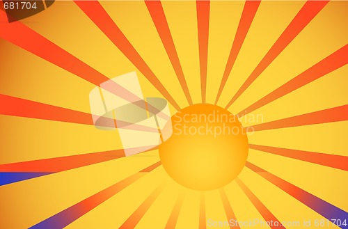 Image of illustration of sea and sun