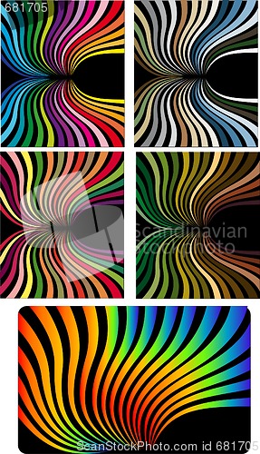 Image of vector color illustrations on black