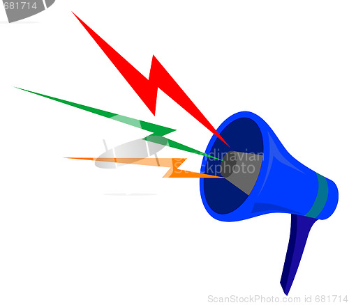 Image of megaphone with color waves