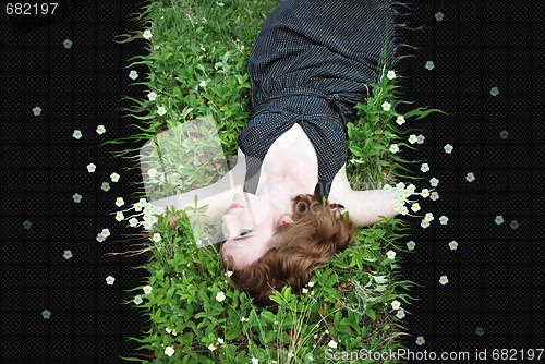 Image of the young woman on the glade