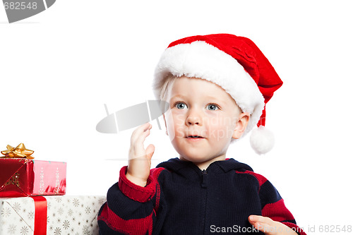 Image of Boy with christmas gift