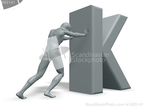 Image of man pushes K