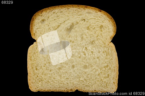 Image of Slice of bread isolated on black background with clipping path