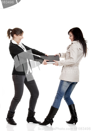 Image of Fighting for a laptop