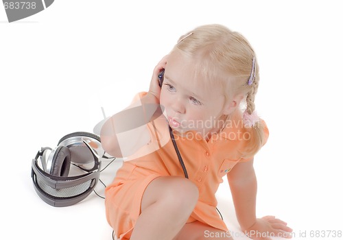 Image of Little girl with mobile