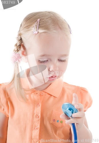 Image of Little girl with sthetoscope