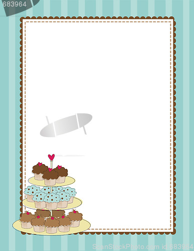 Image of Cupcake Border Blue