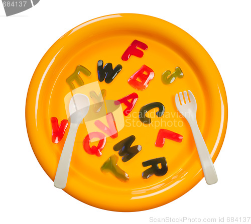 Image of Plate of jelly alphabets