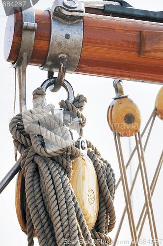 Image of Wooden sailboat detail