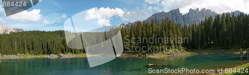 Image of Carezza Lake panorama