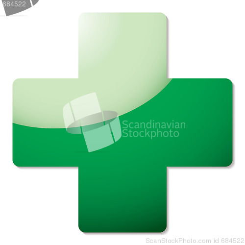 Image of green cross shadow