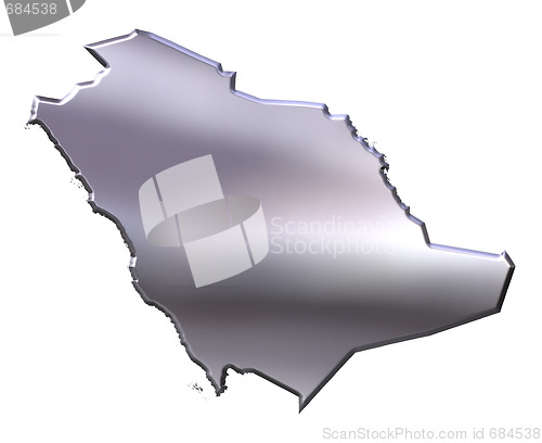 Image of Saudi Arabia 3D Silver Map
