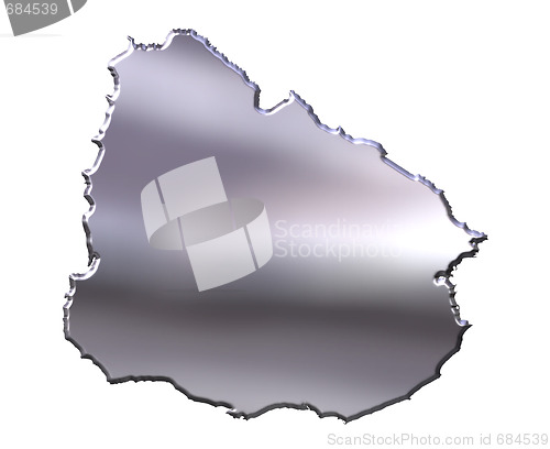 Image of Uruguay 3D Silver Map