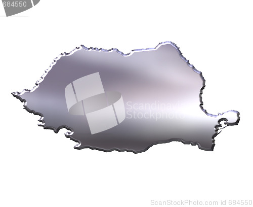 Image of Romania 3D Silver Map