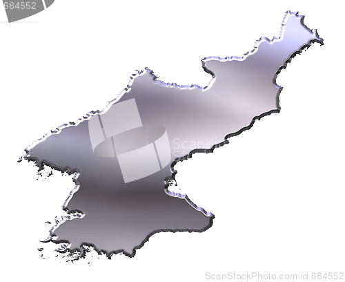 Image of Korea North 3D Silver Map