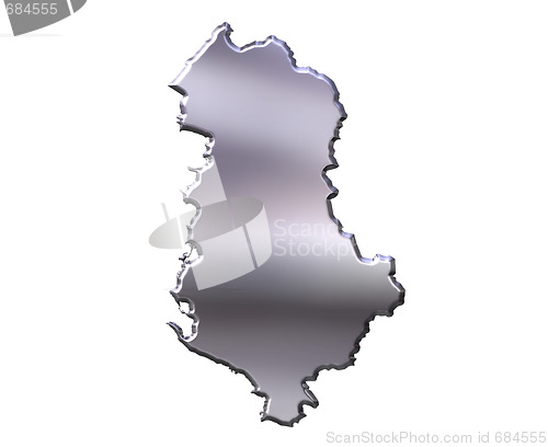 Image of Albania 3D Silver Map