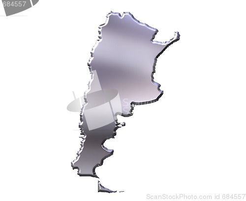 Image of Argentina 3D Silver Map