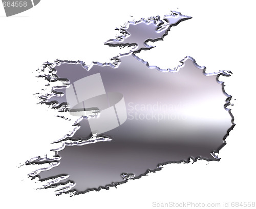 Image of Ireland 3D Silver Map