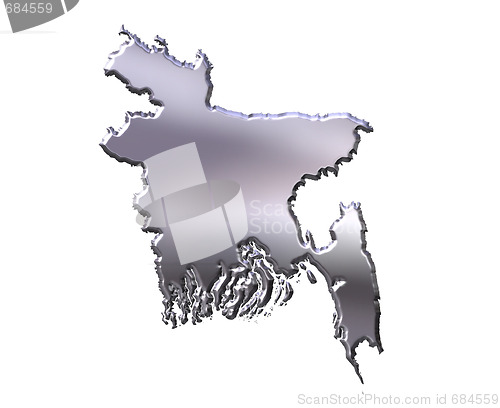 Image of Bangladesh 3D Silver Map
