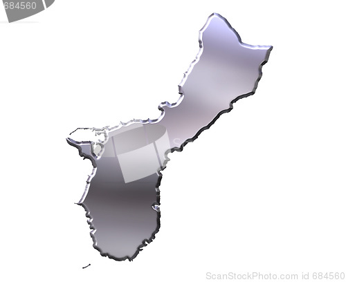 Image of Guam 3D Silver Map