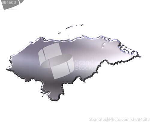 Image of Honduras 3D Silver Map