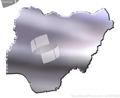 Image of Nigeria 3D Silver Map