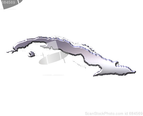 Image of Cuba 3D Silver Map