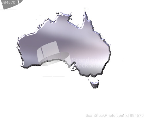 Image of Australia 3D Silver Map