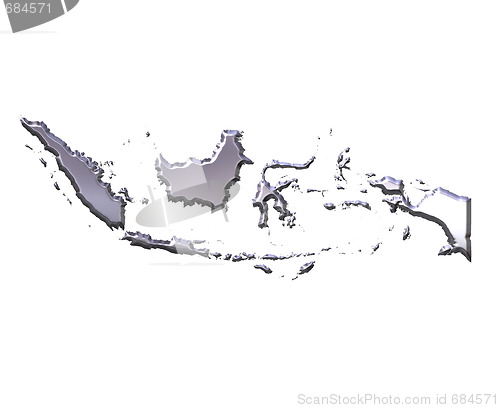 Image of Indonesia 3D Silver Map