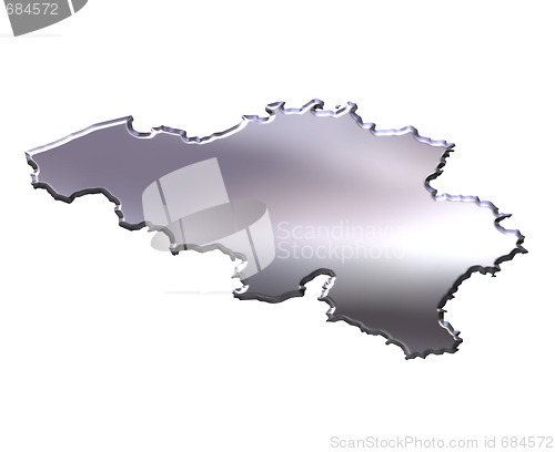 Image of Belgium 3D Silver Map