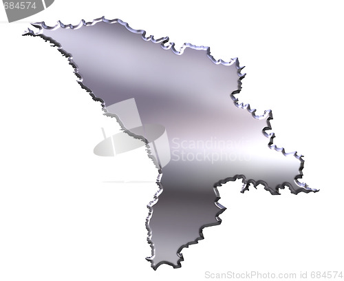 Image of Moldova 3D Silver Map