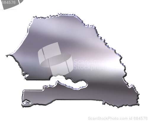 Image of Senegal 3D Silver Map