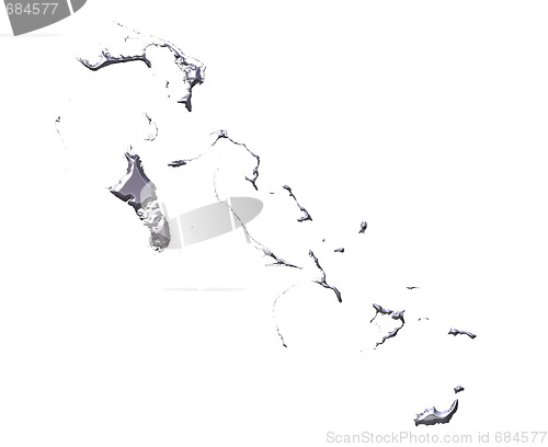 Image of Bahamas 3D Silver Map