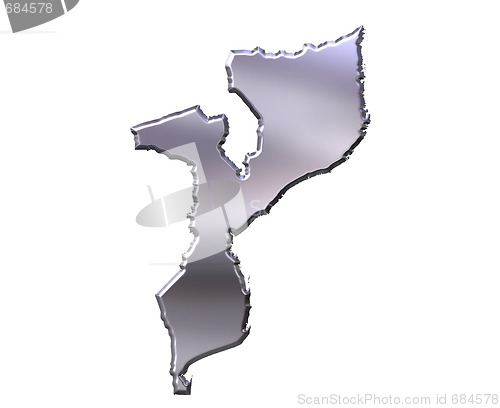 Image of Mozambique 3D Silver Map