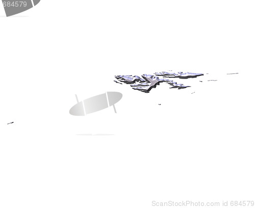 Image of Svalbard and Jan Mayen 3D Silver Map