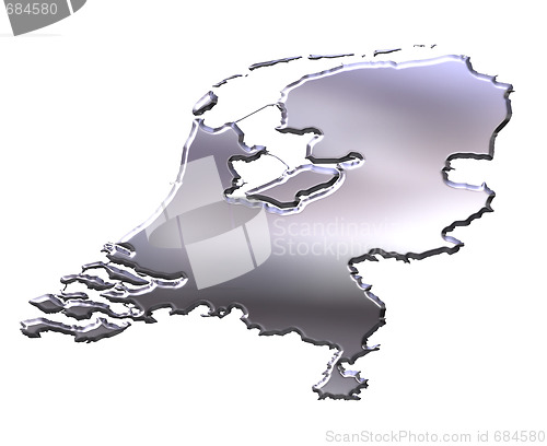 Image of Netherlands 3D Silver Map