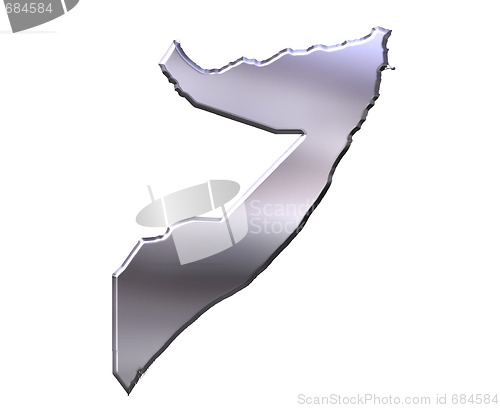 Image of Somalia 3D Silver Map