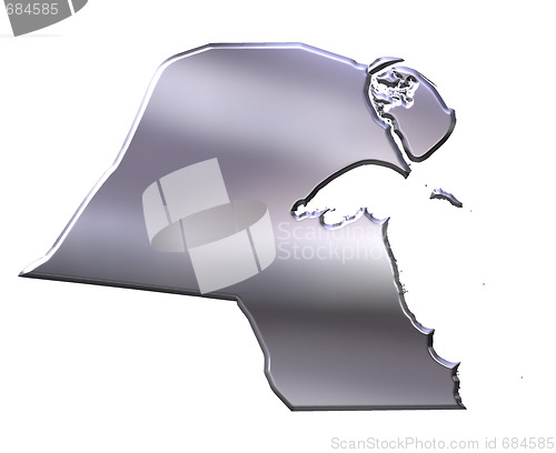 Image of Kuwait 3D Silver Map