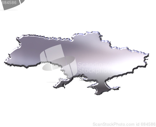 Image of Ukraine 3D Silver Map