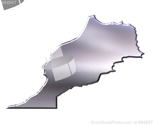 Image of Morocco 3D Silver Map
