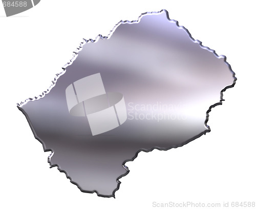 Image of Lesotho 3D Silver Map