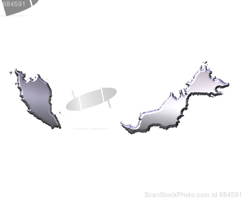 Image of Malaysia 3D Silver Map