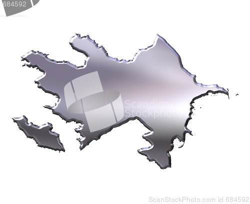 Image of Azerbaijan 3D Silver Map