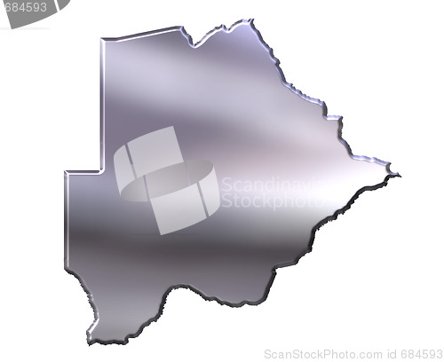 Image of Botswana 3D Silver Map