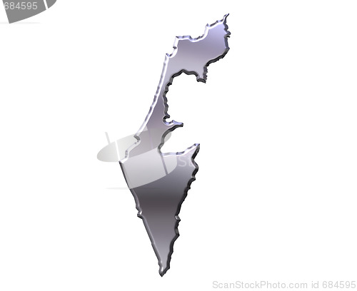 Image of Israel 3D Silver Map